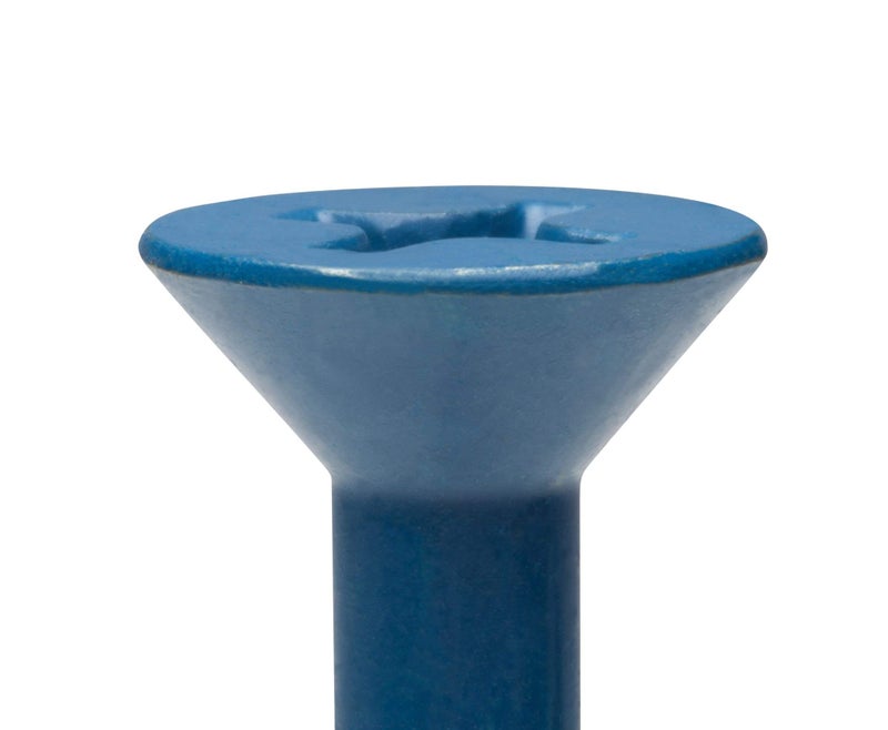 CONFAST 1/4" x 2-1/4" Blue Flat Phillips Concrete Screw Anchor with Drill Bit for Anchoring to Masonry, Block or Brick (100 per Box) - Image 2